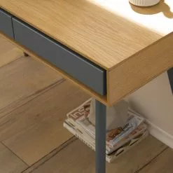 Studio Copenhagen Schreibtisch Danica - Echtholzfurnier - Matt Dunkelgrau / Esche -Büromöbel Verkaufsgeschäft 1000220428 210903 11024700074 DETAILS P000000001000220428