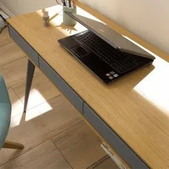 Studio Copenhagen Schreibtisch Danica - Echtholzfurnier - Matt Dunkelgrau / Esche -Büromöbel Verkaufsgeschäft 1000220428 210903 11024700076 DETAILS P000000001000220428