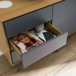 Studio Copenhagen Sideboard Danica - Echtholzfurnier - Matt Dunkelgrau / Esche -Büromöbel Verkaufsgeschäft 1000220479 201113 13035300054 DETAILS P000000001000220479