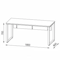 Maja Möbel Schreibtisch Trendo - Anthrazit / Weiß - Breite: 180 cm -Büromöbel Verkaufsgeschäft 1000220600 200824 06313200094 SKETCH DETAILS P000000001000220600 sketch