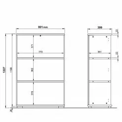 Germania Aktenregal GW-Profi 2.0 - Hellgrau / Graphit - Höhe: 123 cm -Büromöbel Verkaufsgeschäft 1000222868 200821 11191900033 SKETCH DETAILS P000000001000222868 sketch