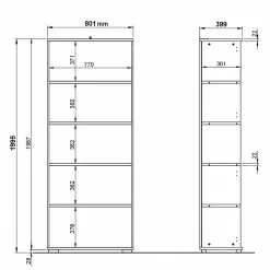 Germania Aktenregal GW-Profi 2.0 - Hellgrau / Graphit - Höhe: 200 cm -Büromöbel Verkaufsgeschäft 1000222869 200821 11192900042 SKETCH DETAILS P000000001000222869 sketch