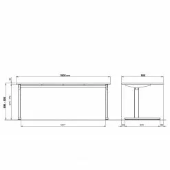 Germania Schreibtisch GW-Profi 2.0 - Lichtgrau - Breite: 180 cm -Büromöbel Verkaufsgeschäft 1000222873 200821 11195200072 SKETCH DETAILS P000000001000222873 sketch