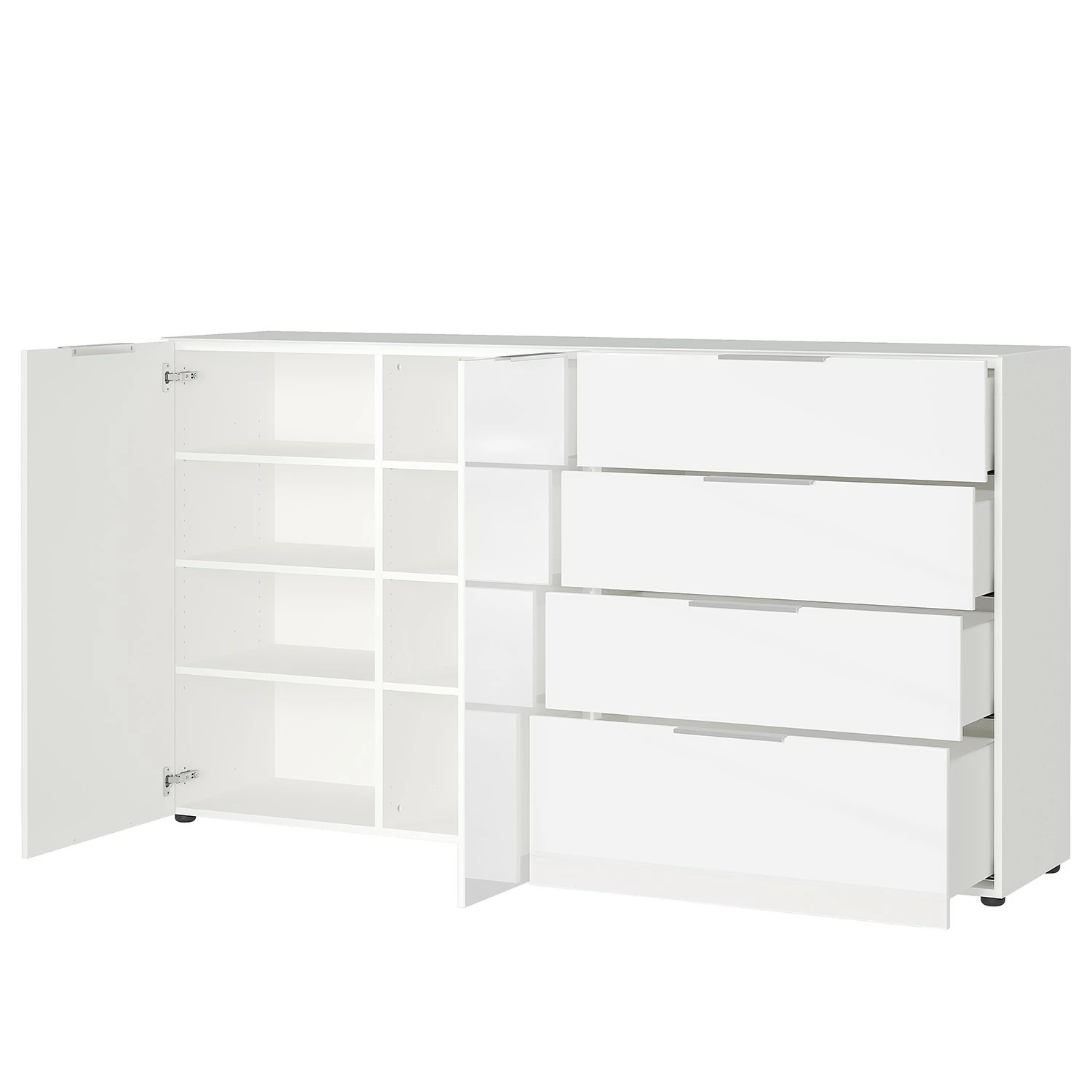 Germania Sideboard Oakland II - Glas - Weiß 7 Germania Sideboard Oakland II - Glas - Weiß – Bild 5