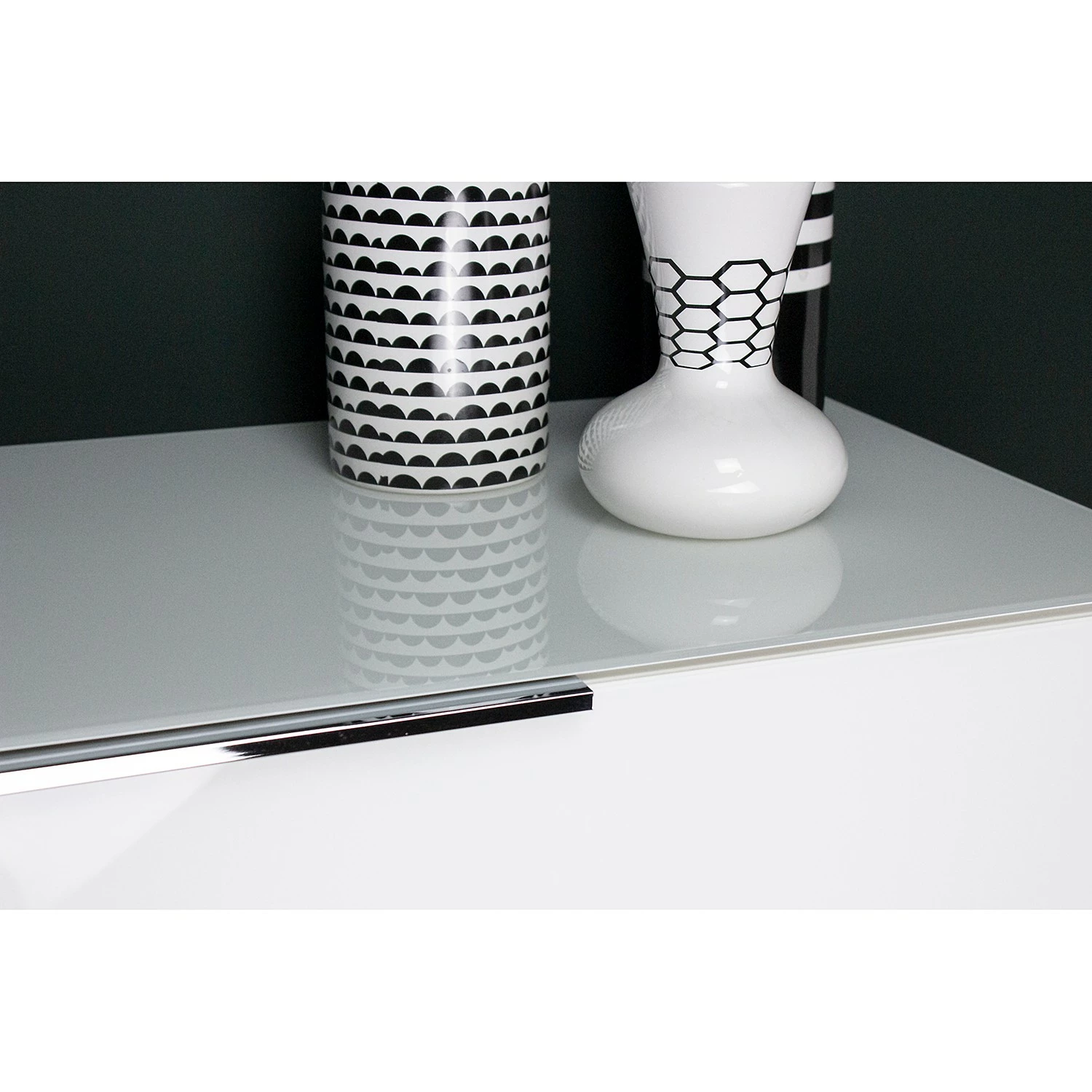 Germania Sideboard Oakland II - Glas - Weiß 8 Germania Sideboard Oakland II - Glas - Weiß – Bild 6