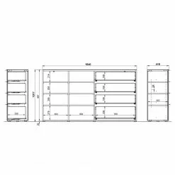 Germania Sideboard Oakland II - Glas - Weiß 15 Germania Sideboard Oakland II - Glas - Weiß -Büromöbel Verkaufsgeschäft 1000223281 200826 06235900040 SKETCH DETAILS P000000001000223281 sketch