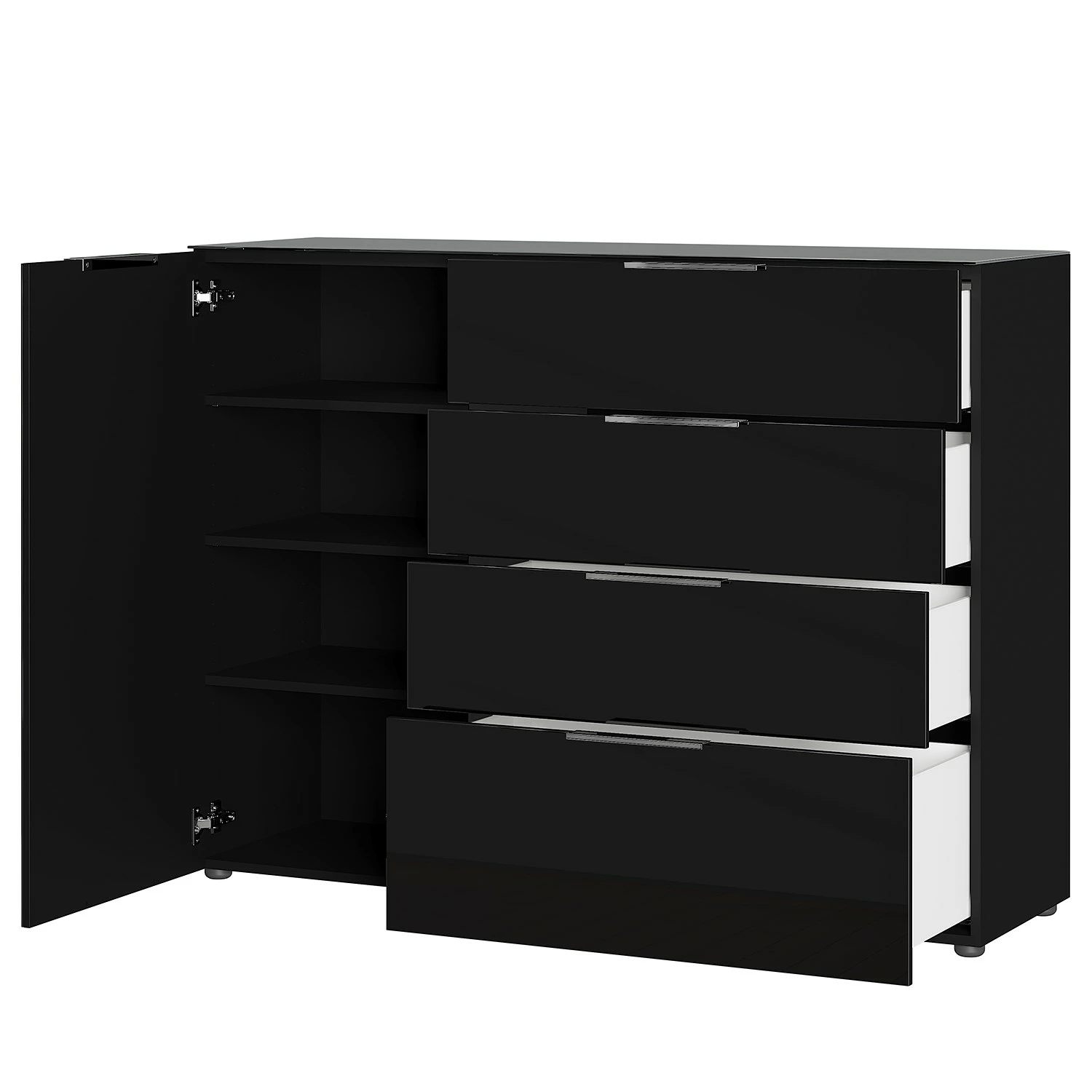 Germania Sideboard Oakland I - Glas - Schwarz 6 Germania Sideboard Oakland I - Glas - Schwarz – Bild 4