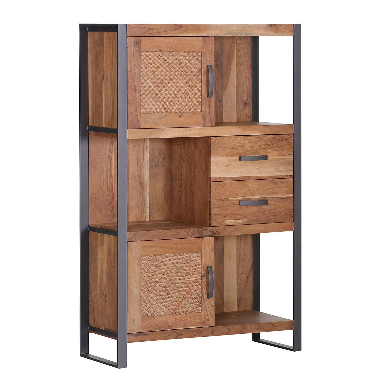 Ars manufacti Highboard Leyma - Rattan / Akazie massiv - Akazie / Anthrazit 3 Ars manufacti Highboard Leyma - Rattan / Akazie massiv - Akazie / Anthrazit