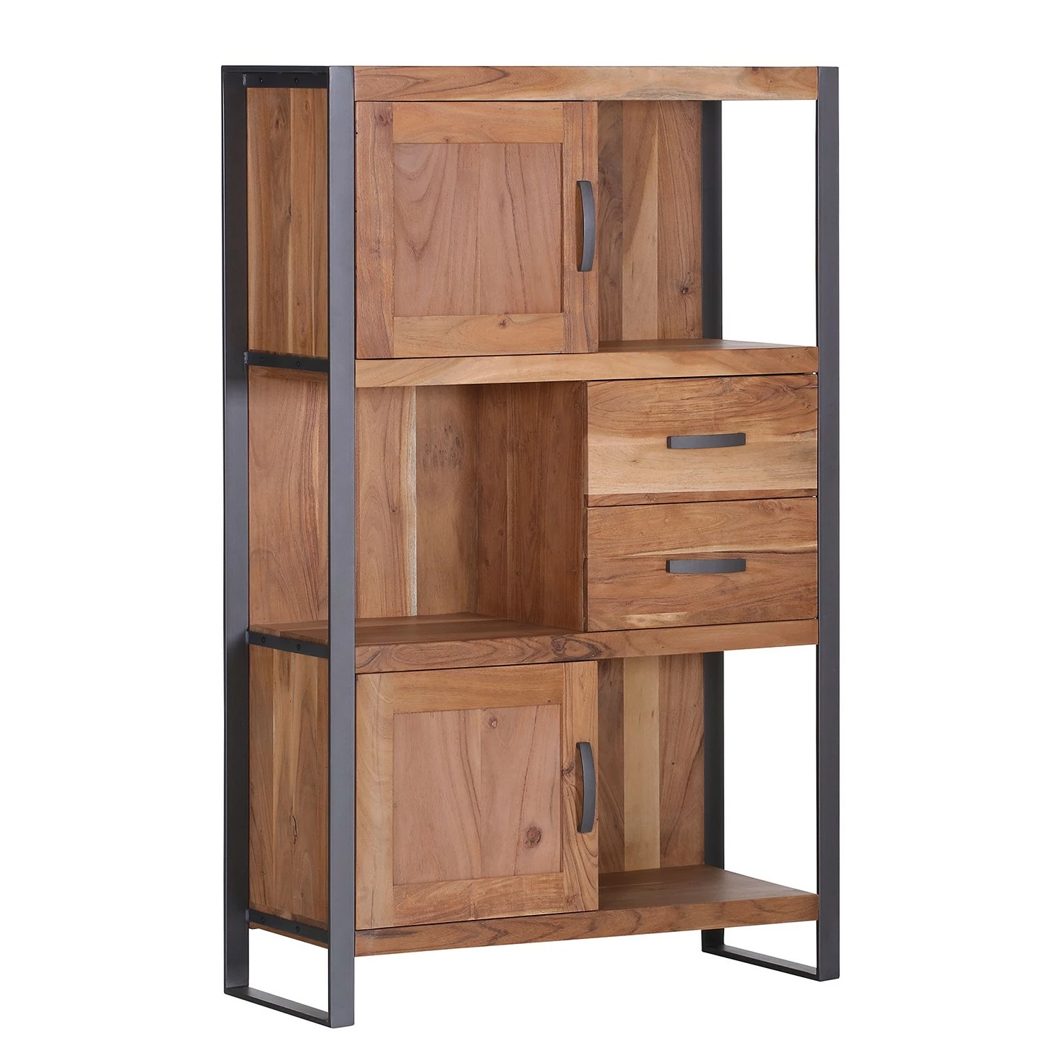 Ars manufacti Highboard Leyma - Rattan / Akazie massiv - Akazie / Anthrazit 5 Ars manufacti Highboard Leyma - Rattan / Akazie massiv - Akazie / Anthrazit – Bild 3