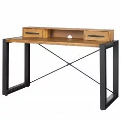 Ars manufacti Schreibtisch Urban Industry - Akazie massiv / Metall - Akazie / Schwarz