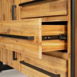 Ars manufacti Sideboard Urban Industry II - Akazie teilmassiv / Metall - Akazie / Schwarz -Büromöbel Verkaufsgeschäft 1000224223 210908 15542100043 DETAILS P000000001000224223