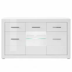 Loftscape Sideboard Bricktown I - Hochglanz Weiß / Matt Weiß -Büromöbel Verkaufsgeschäft 1000224389 200904 12213600055 DETAILS P000000001000224389