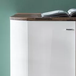 Fredriks Sideboard Karlsburg - Hochglanz Weiß / Altholz Dekor -Büromöbel Verkaufsgeschäft 1000224471 200902 06404000057 DETAILS P000000001000224471