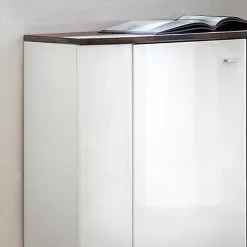 Fredriks Sideboard Karlsburg - Hochglanz Weiß / Altholz Dekor -Büromöbel Verkaufsgeschäft 1000224471 200902 06404300061 DETAILS P000000001000224471