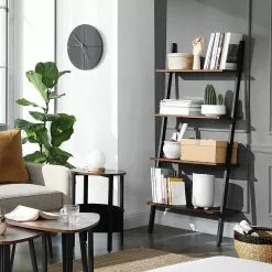 Red Living Leiterregal Crosshill I - Braun / Schwarz -Büromöbel Verkaufsgeschäft 1000226210 200922 17391100152 DETAILS P000000001000226210