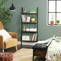 Red Living Leiterregal Crosshill I - Braun / Schwarz -Büromöbel Verkaufsgeschäft 1000226210 200922 17391100153 DETAILS P000000001000226210