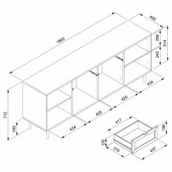 Naturoo Sideboard Bouzy II - Eiche Sonoma Dekor 23 Naturoo Sideboard Bouzy II - Eiche Sonoma Dekor -Büromöbel Verkaufsgeschäft 1000227250 201007 13492600021 SKETCH DETAILS P000000001000227250 sketch