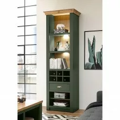 Norrwood Regal Cardet I - Moosgrün / Eiche Wotan Dekor -Büromöbel Verkaufsgeschäft 1000227558 201016 13033900040 MOOD DETAILS P000000001000227558 mood