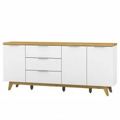 Jahnke Sideboard Libre II - Kerneiche Dekor / Matt Weiß