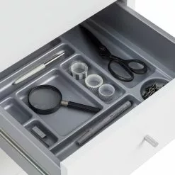 Furnitive Rollcontainer Vernas - Kreideweiß / Silber -Büromöbel Verkaufsgeschäft 1000227845 201021 16251300007 DETAILS P000000001000227845