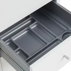 Furnitive Rollcontainer Vernas - Kreideweiß / Silber -Büromöbel Verkaufsgeschäft 1000227845 201021 16251400008 DETAILS P000000001000227845