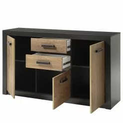 Red Living Sideboard Bozel I - Kastanie Dekor / Grau -Büromöbel Verkaufsgeschäft 1000228649 201028 06345500117 DETAILS P000000001000228649