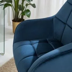 Furnitive Bürostuhl Valady I - Samt / Eisen - Blau / Schwarz -Büromöbel Verkaufsgeschäft 1000230746 220629 023 MOOD DETAILS P000000001000230746 mood