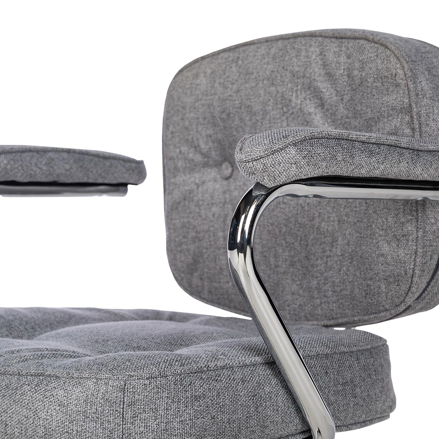 Furnitive Bürostuhl Orlu II - Webstoff / Eisen - Hellgrau / Chrom 11 Furnitive Bürostuhl Orlu II - Webstoff / Eisen - Hellgrau / Chrom – Bild 9