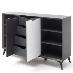 Loftscape Sideboard Nevez II - Weiß / Grau -Büromöbel Verkaufsgeschäft 1000230749 201113 13073100007 DETAILS P000000001000230749