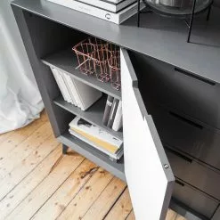 Loftscape Sideboard Nevez II - Weiß / Grau -Büromöbel Verkaufsgeschäft 1000230749 201113 13074100011 DETAILS P000000001000230749