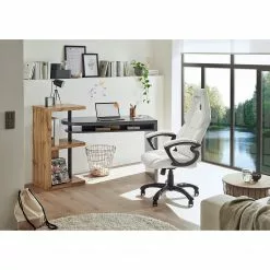 Furnitive Eckschreibtisch Engelhard - (Schwenkbar) - Eiche Dekor / Grau -Büromöbel Verkaufsgeschäft 1000232369 210323 08071900002 MOOD DETAILS P000000001000232369 mood