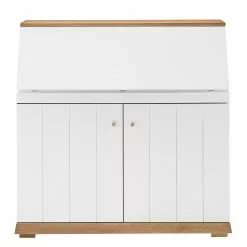 Furnitive Sekretär Whiteoak - MDF / Eiche Furnier - Weiß / Eiche -Büromöbel Verkaufsgeschäft 1000232377 210323 08071900008 DETAILS P000000001000232377