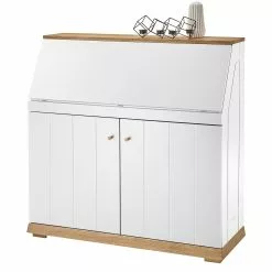 Furnitive Sekretär Whiteoak - MDF / Eiche Furnier - Weiß / Eiche -Büromöbel Verkaufsgeschäft 1000232377 210323 08071900010 DETAILS P000000001000232377