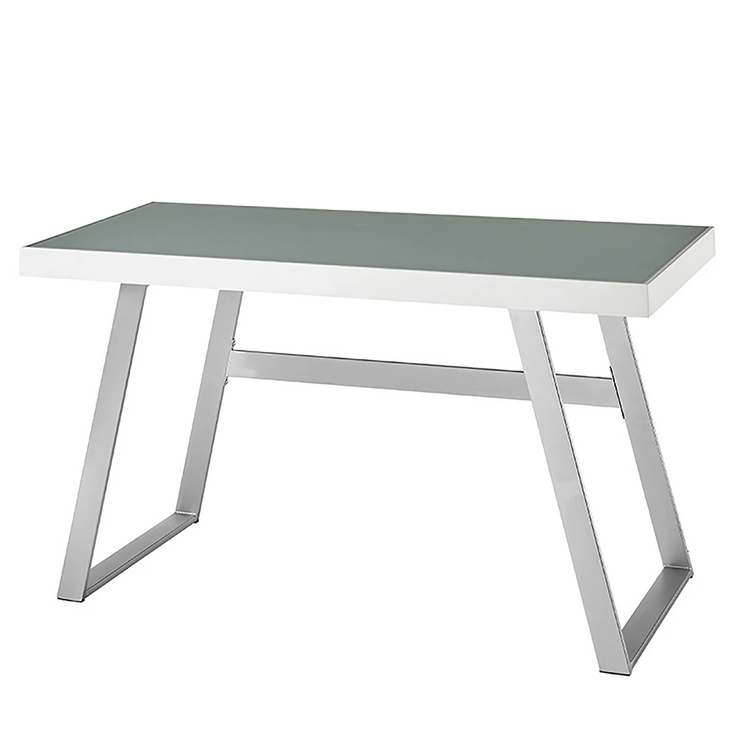 Furnitive LED Schreibtisch Vicq - Glas / Stahl - Weiß / Edelstahl 5 Furnitive LED Schreibtisch Vicq - Glas / Stahl - Weiß / Edelstahl – Bild 3