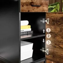 Red Living Schreibtisch Hostun - Eiche Rustikal Dekor / Schwarz -Büromöbel Verkaufsgeschäft 1000235795 210118 06514500538 DETAILS P000000001000235795