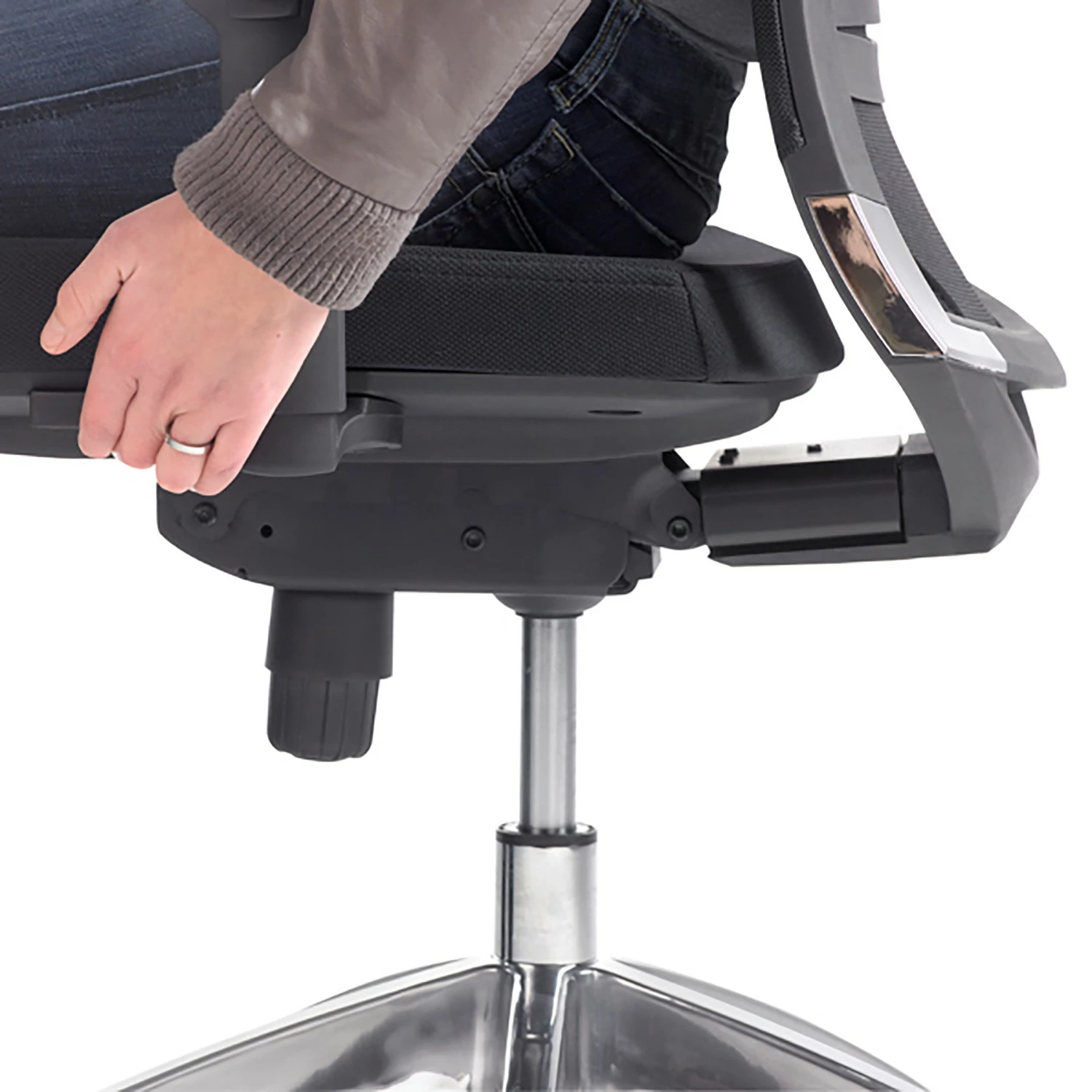 Mayer Sitzmöbel Bürodrehstuhl myOPTIMAX III - Flachgewebe / Aluminium - Schwarz 6 Mayer Sitzmöbel Bürodrehstuhl myOPTIMAX III - Flachgewebe / Aluminium - Schwarz – Bild 4