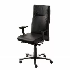 Mayer Sitzmöbel Bürodrehstuhl myNEW VISION XXL IV - Leder / Aluminium - Schwarz