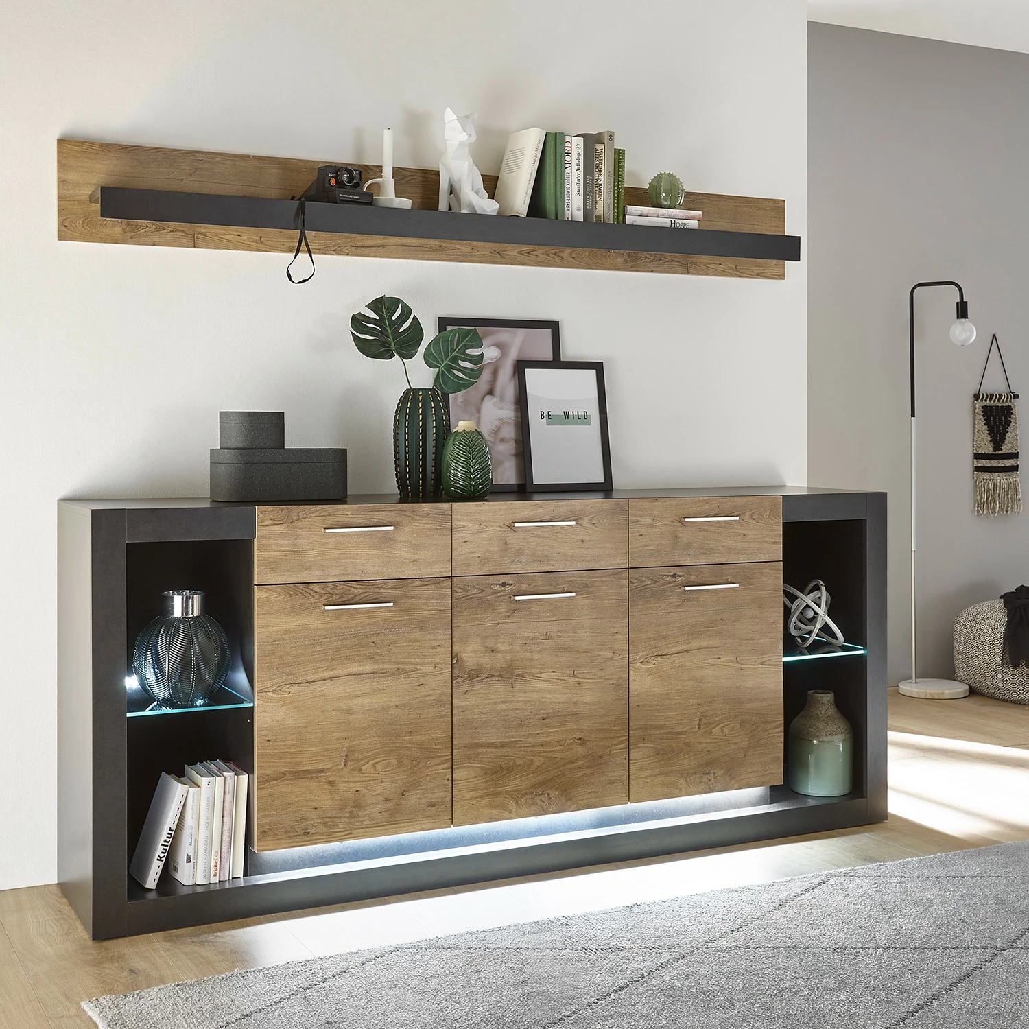 Red Living Sideboard Talence I - Kastanie Dekor / Grau 5 Red Living Sideboard Talence I - Kastanie Dekor / Grau – Bild 3