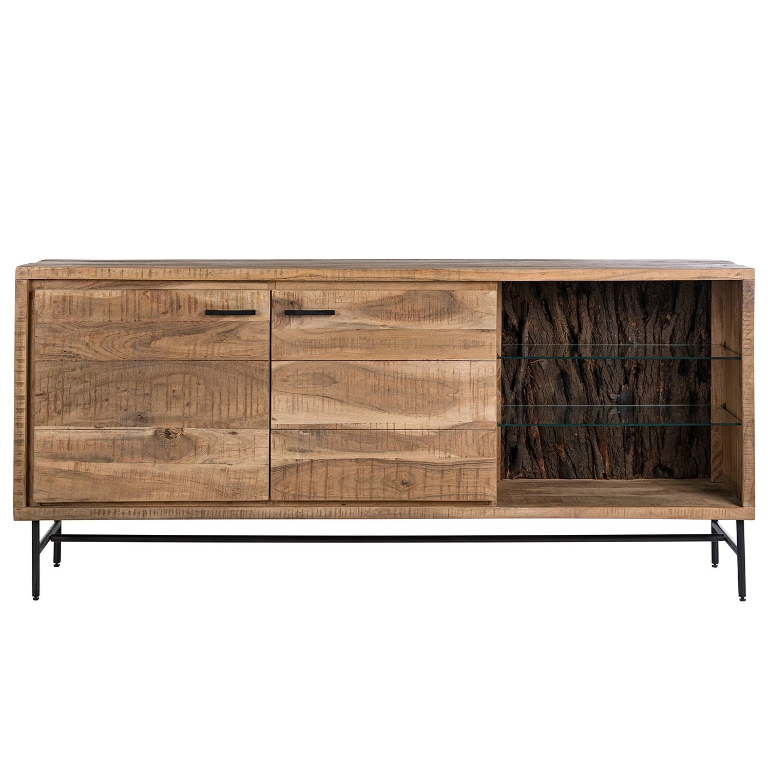 Ars Natura Sideboard Roody - Inkl. Beleuchtung - Akazie massiv / Metall - Akazie / Schwarz 6 Ars Natura Sideboard Roody - Inkl. Beleuchtung - Akazie massiv / Metall - Akazie / Schwarz – Bild 4