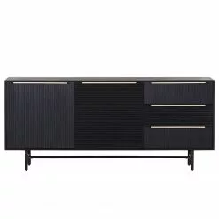 Red Living Sideboard Soyons - Akazie massiv / Metall - Schwarz / Gold -Büromöbel Verkaufsgeschäft 1000239501 210108 13372100059 DETAILS P000000001000239501