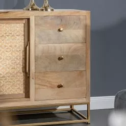 Naturoo Sideboard Rumilly - Rattangeflecht / Mango massiv -Büromöbel Verkaufsgeschäft 1000239527 210908 16520400025 DETAILS P000000001000239527