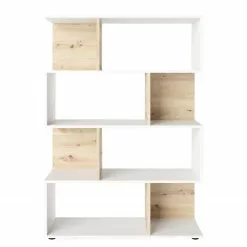 Loftscape Regal Gibel - Eiche Artisan Dekor / Weiß - Höhe: 146 cm -Büromöbel Verkaufsgeschäft 1000240166 210211 16214800224 DETAILS P000000001000240166