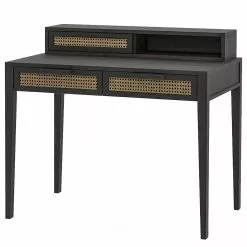 Studio Copenhagen Schreibtisch Canee - Wiener Geflecht / Echtholzfurnier - Eiche Schwarz