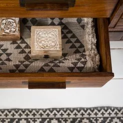 Wolf-Möbel Sideboard Bazac - Inkl. Beleuchtung - Akazie massiv - Akazie / Dunkelgrau -Büromöbel Verkaufsgeschäft 1000243213 220311 060 DETAILS P000000001000243213