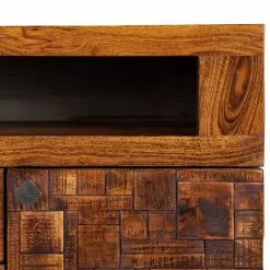 Wolf-Möbel Sideboard Bazac - Inkl. Beleuchtung - Akazie massiv - Akazie / Dunkelgrau -Büromöbel Verkaufsgeschäft 1000243213 220314 061 DETAILS P000000001000243213