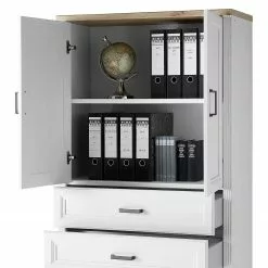 Ridgevalley Büroschrank Jasmund I - Pinie Weiß Dekor / Eiche Artisan Dekor -Büromöbel Verkaufsgeschäft 1000244999 210504 06305500062 DETAILS P000000001000244999