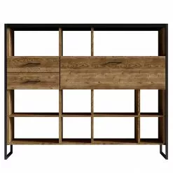 Red Living Regal Turriers III - Fichte Dekor / Matt Schwarz -Büromöbel Verkaufsgeschäft 1000245417 210217 13053800069 DETAILS P000000001000245417