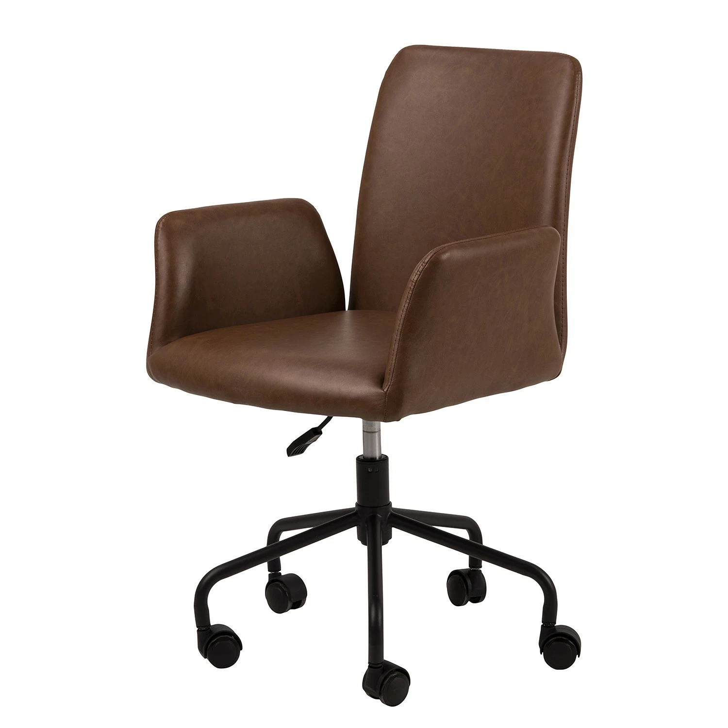 Fredriks Bürostuhl Mailly - Kunstleder / Eisen - Vintage Braun / Schwarz 3 Fredriks Bürostuhl Mailly - Kunstleder / Eisen - Vintage Braun / Schwarz