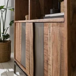 Ars manufacti Büroschrank Domme - Akazie massiv / Eisen - Akazie / Anthrazit -Büromöbel Verkaufsgeschäft 1000246786 220705 021 MOOD DETAILS P000000001000246786 mood