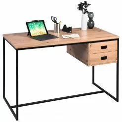 Red Living Schreibtisch Courry - Artisaneiche Dekor / Schwarz -Büromöbel Verkaufsgeschäft 1000246827 210211 14453300006 DETAILS P000000001000246827